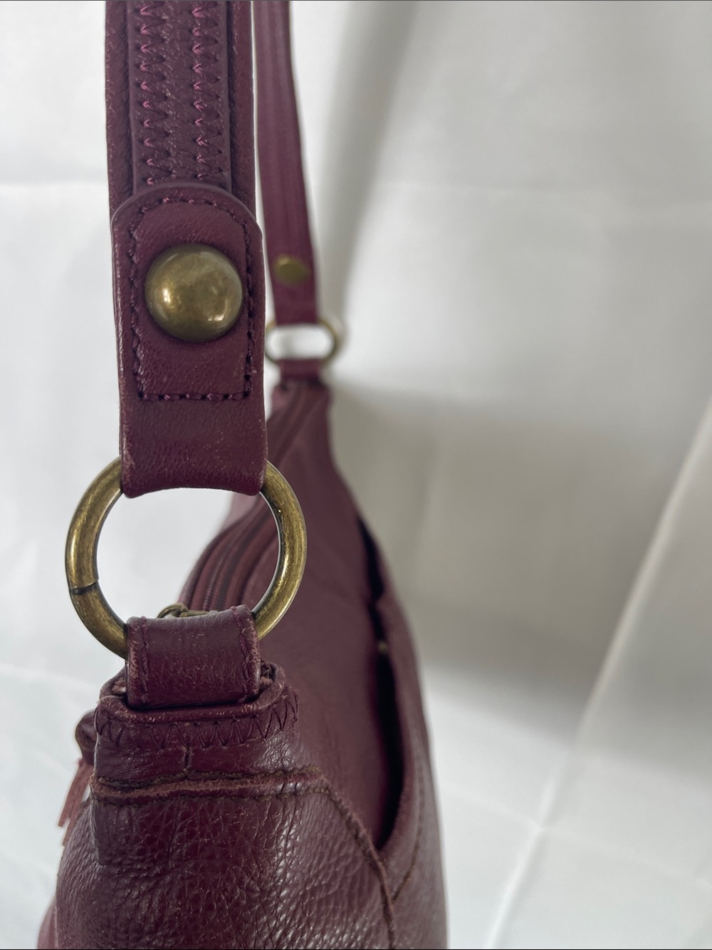 The Sak Leather Shoulder Bag in Deep Plum - Picture 10 of 15